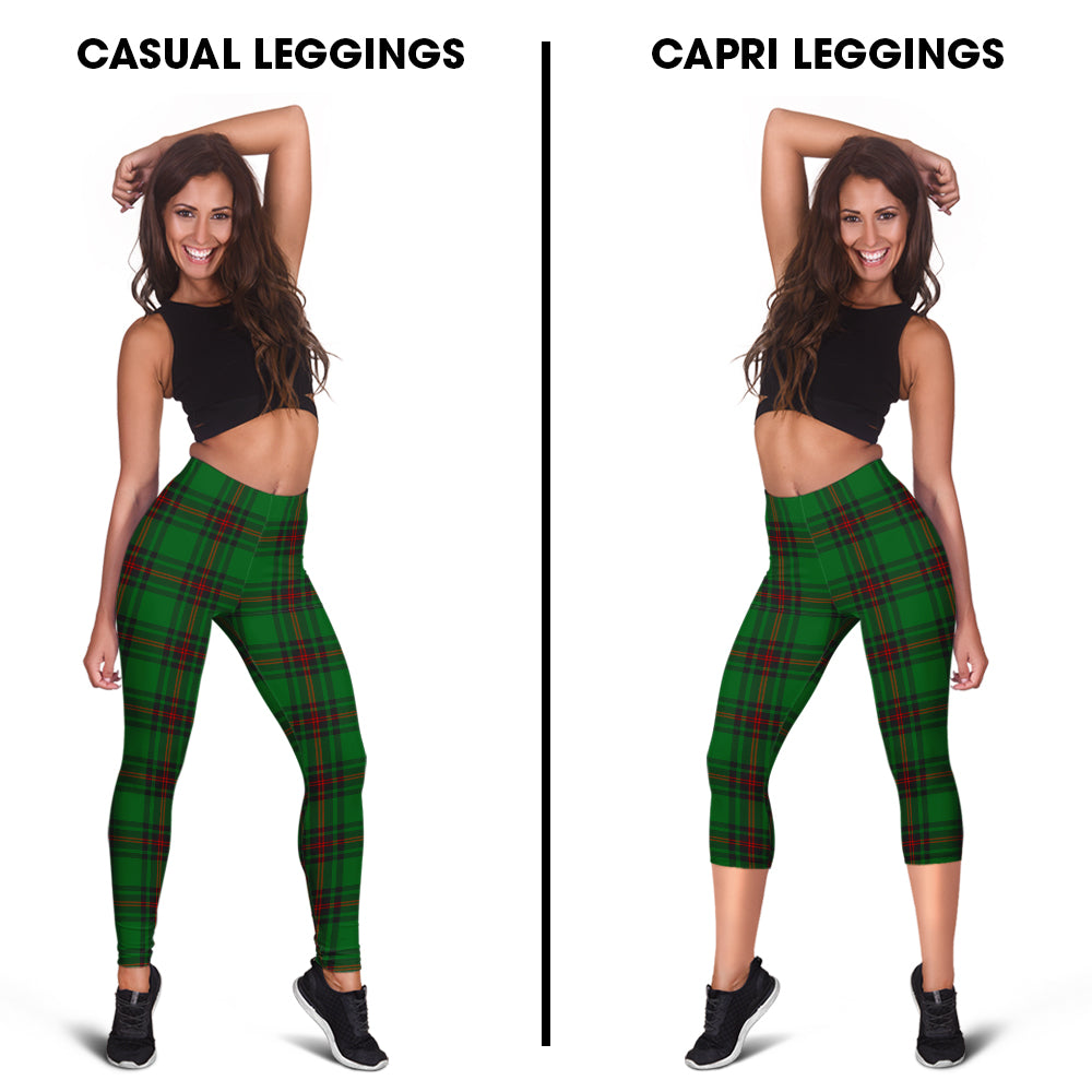 Kinloch Tartan Womens Leggings Capri Leggings - Tartan Vibes Clothing