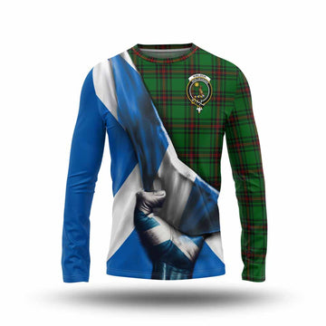Kinloch Tartan Long Sleeve T-Shirt with Family Crest Scotland Patriotic Style Unisex - Tartan Vibes Clothing