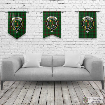 Kinloch Tartan Gonfalon, Tartan Banner with Family Crest Rectangle - Tartan Vibes Clothing