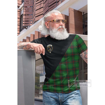 Kinloch Tartan Cotton T-shirt with Family Crest and Military Logo Style Men's Shirt - Tartan Vibes Clothing