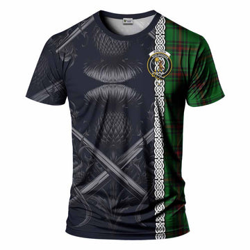 Kinloch Tartan T-Shirt with Family Crest Cross Sword Thistle Celtic Vibes Kid's Shirt - Tartan Vibes Clothing