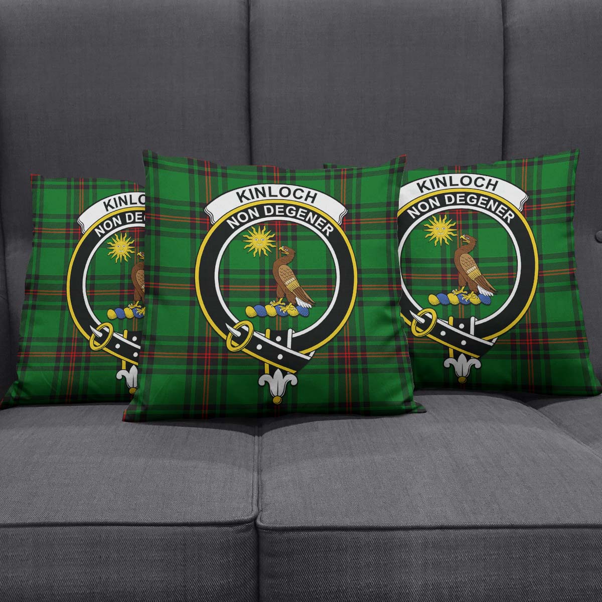Kinloch Tartan Pillow Cover with Family Crest Rectangle Pillow Cover 51*91cm - Tartan Vibes Clothing