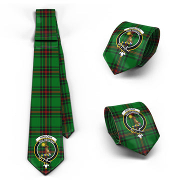 Kinloch Tartan Classic Necktie with Family Crest