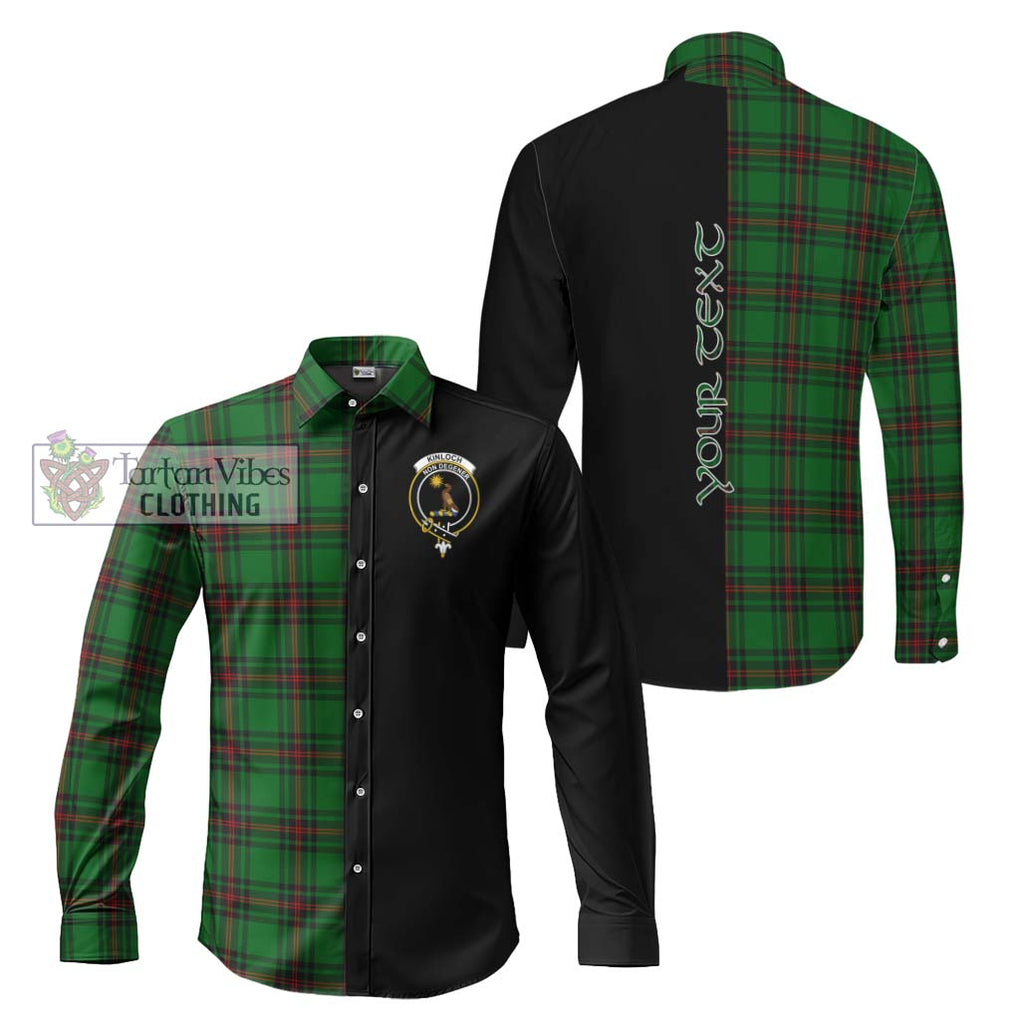 Kinloch Tartan Long Sleeve Button Shirt with Family Crest and Half Of Me Style Men's Shirt S - Tartanvibesclothing Shop