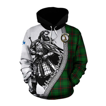 Kinloch Tartan Clan Crest Cotton Hoodie with Highlander Warrior Celtic Style Pullover Hoodie XS - Tartan Vibes Clothing
