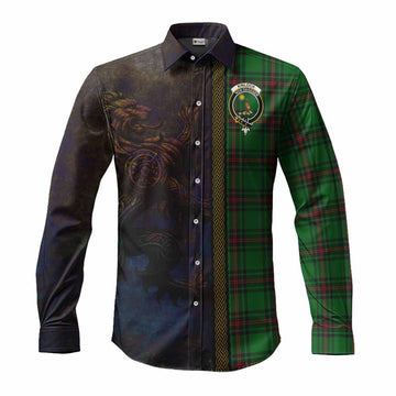 Kinloch Tartan Family Crest Long Sleeve Button Shirt Alba Gu Brath Be Brave Lion Ancient Style