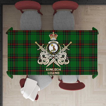 Kinloch Tartan Tablecloth with Clan Crest and the Golden Sword of Courageous Legacy - Tartan Vibes Clothing