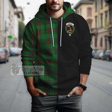 Kinloch Tartan Hoodie with Family Crest and Half Of Me Style Zip Hoodie - Tartan Vibes Clothing