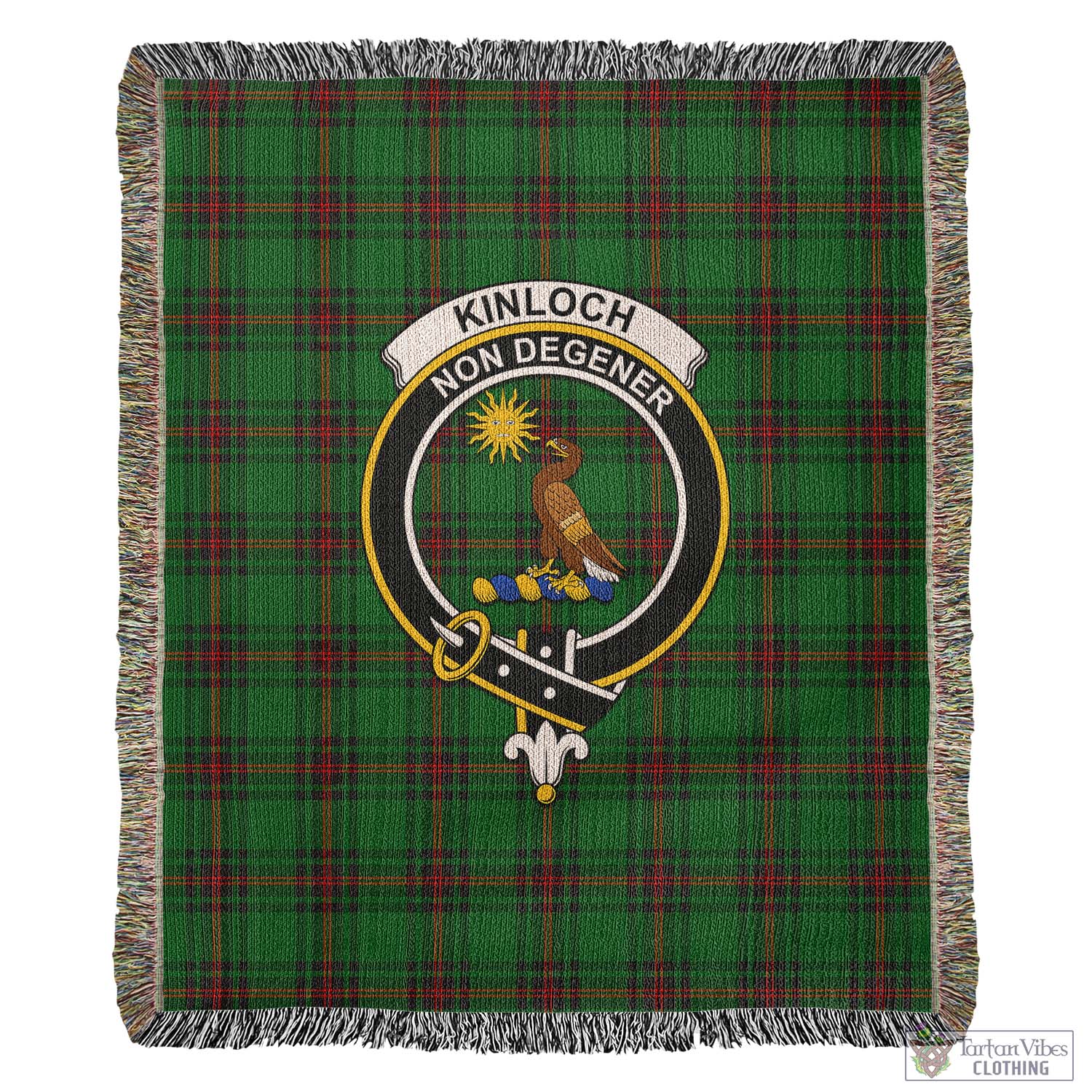 Tartan Vibes Clothing Kinloch Tartan Woven Blanket with Family Crest