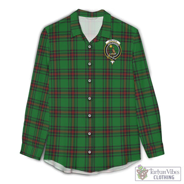 Kinloch Tartan Womens Casual Shirt with Family Crest