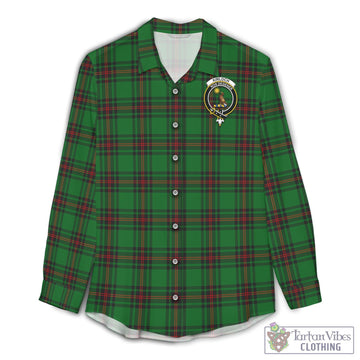 Kinloch Tartan Women's Casual Shirt with Family Crest Female - Tartan Vibes Clothing