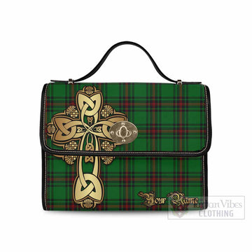Tartan Vibes Clothing Kinloch Tartan Waterproof Canvas Bag Golden Thistle Celtic Cross Style