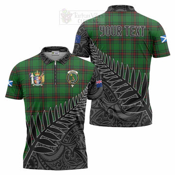 Kinloch Crest Tartan Zipper Polo Shirt with New Zealand Silver Fern Half Style Unisex - Tartan Vibes Clothing