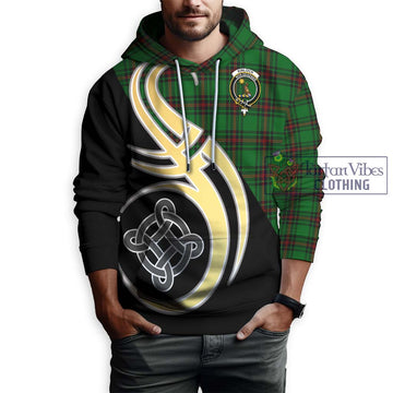 Kinloch Tartan Hoodie with Family Crest and Celtic Symbol Style Zip Hoodie - Tartan Vibes Clothing
