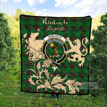 Tartan Vibes Clothing Kinloch Tartan Quilt with Family Crest and Scottish Symbol Style