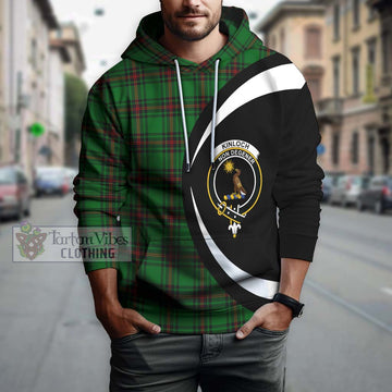 Kinloch Tartan Hoodie with Family Crest Circle Style Zip Hoodie - Tartan Vibes Clothing