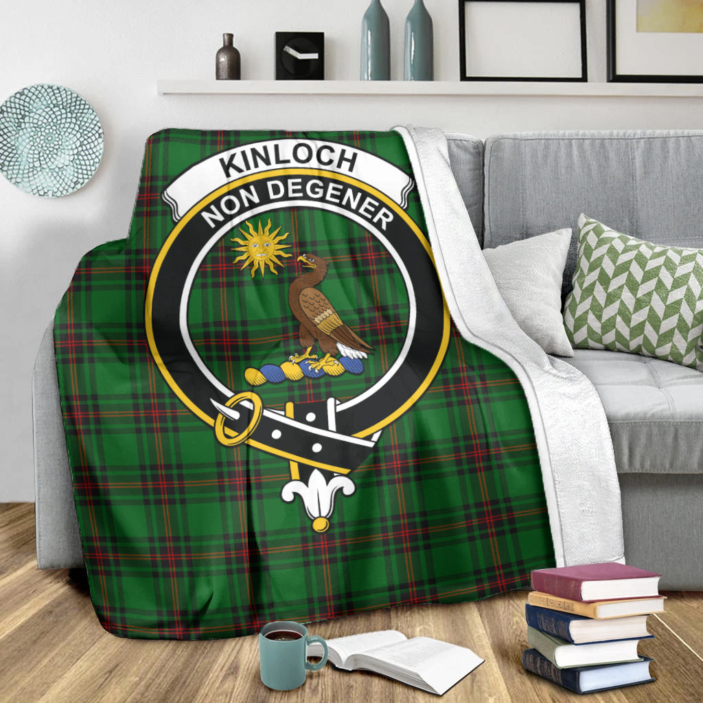 Kinloch Tartan Blanket with Family Crest X-Large 59 x 79 inches 150 x 200 cm - Tartan Vibes Clothing