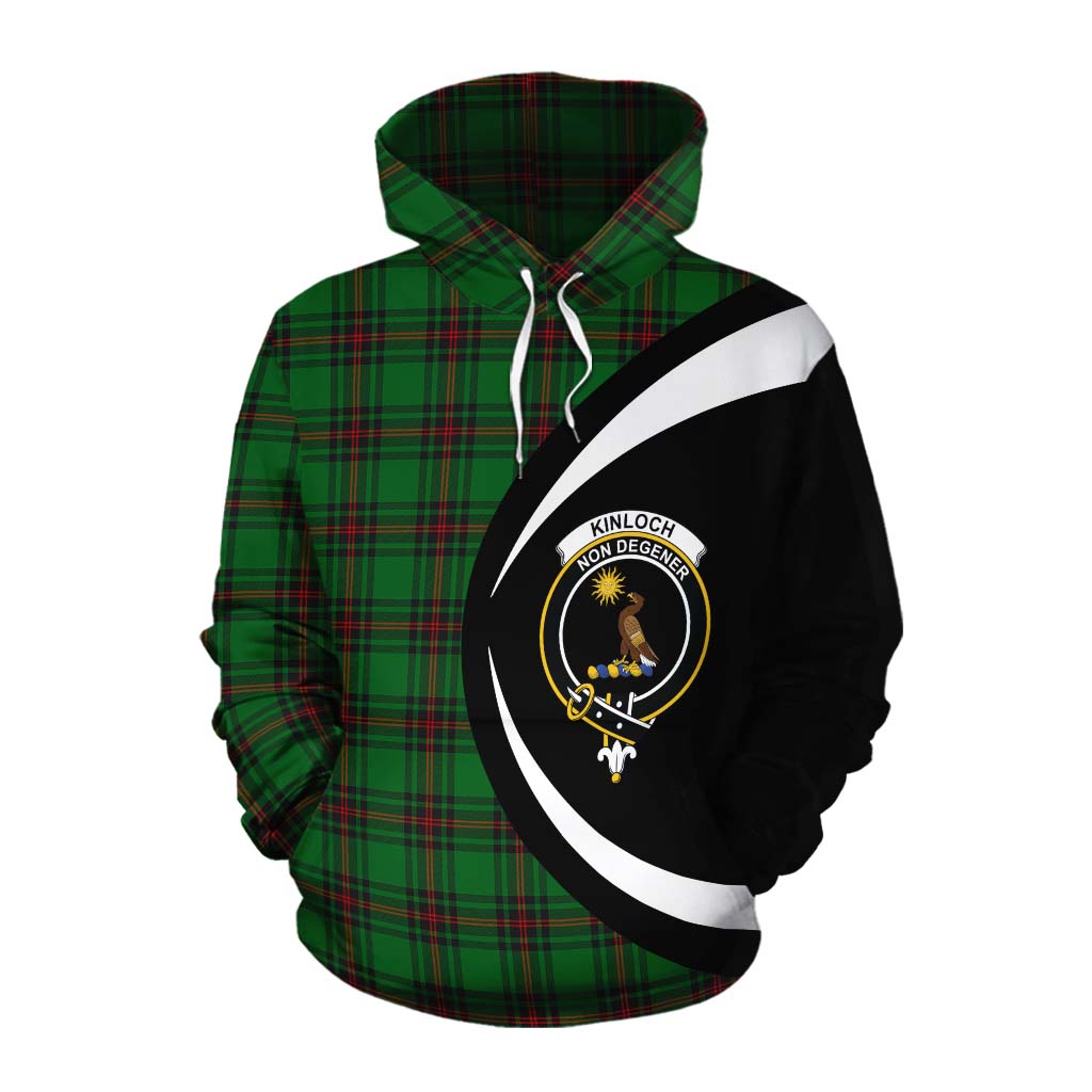 Kinloch Tartan Cotton Hoodie with Family Crest Circle Style Pullover Hoodie XS - Tartan Vibes Clothing