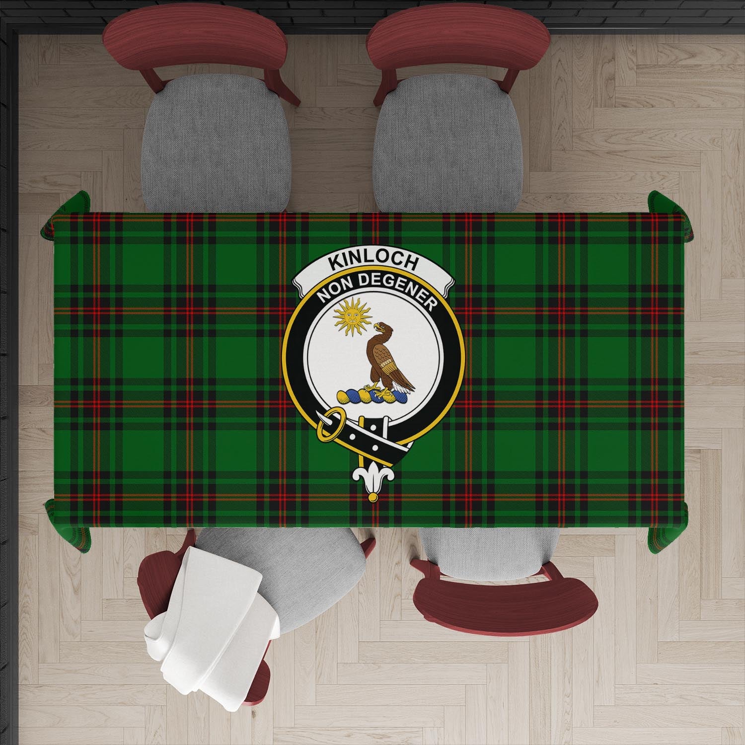 Kinloch Tartan Tablecloth with Family Crest XL 57.1"x70.9"(145x180cm) - Tartan Vibes Clothing
