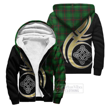 Kinloch Tartan Sherpa Hoodie with Family Crest and Celtic Symbol Style Unisex S - Tartan Vibes Clothing