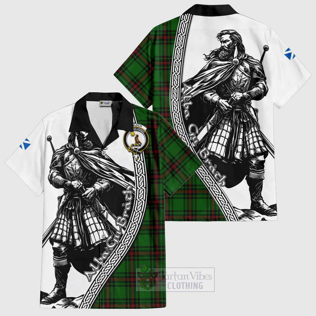 Kinloch Tartan Clan Crest Hawaiian Shirt with Highlander Warrior Celtic Style Kid - Tartan Vibes Clothing