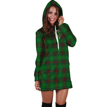 Kinloch Tartan Hoodie Dress with Family Crest - Tartan Vibes Clothing