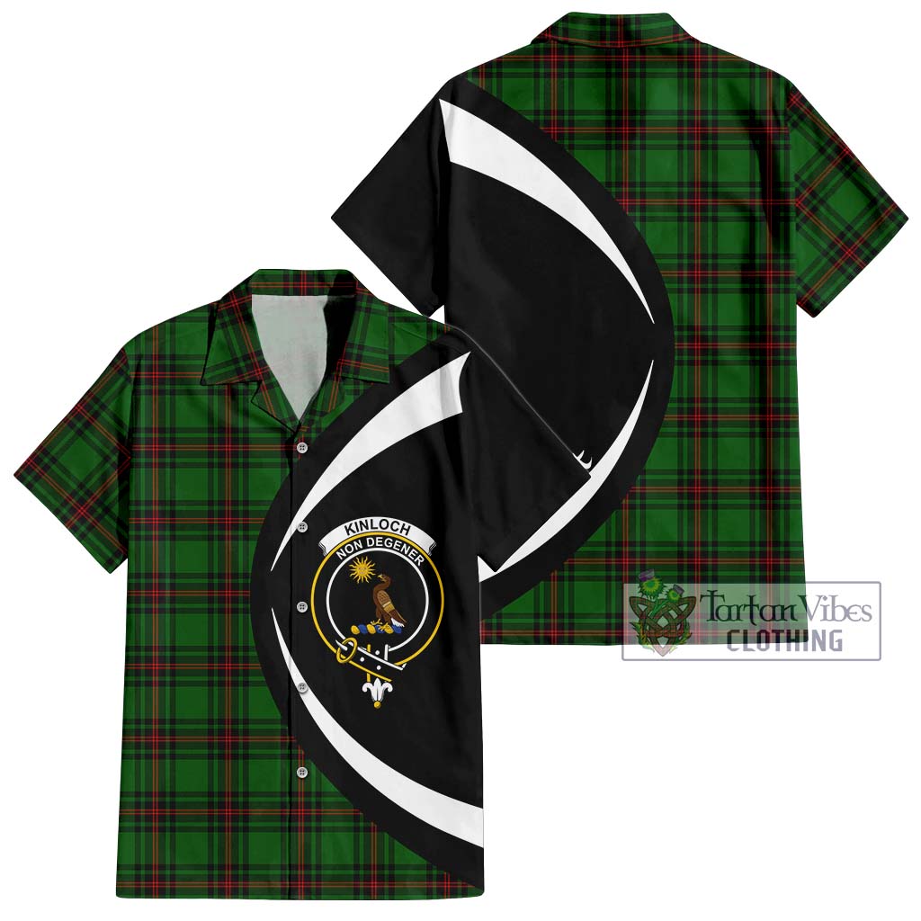 Kinloch Tartan Hawaiian Shirt with Family Crest Circle Style Kid - Tartan Vibes Clothing