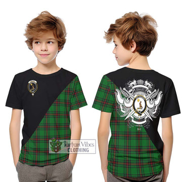 Kinloch Tartan Kid T-Shirt with Family Crest and Military Logo Style Youth XL Size14 - Tartan Vibes Clothing
