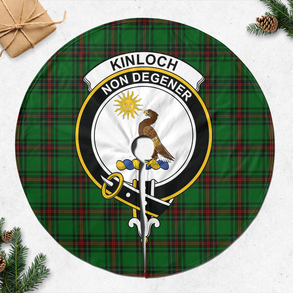 Kinloch Tartan Christmas Tree Skirt with Family Crest 47*47 inch - Tartan Vibes Clothing