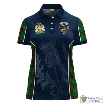 Kinloch Tartan Women's Polo Shirt with Family Crest and Scottish Thistle Vibes Sport Style