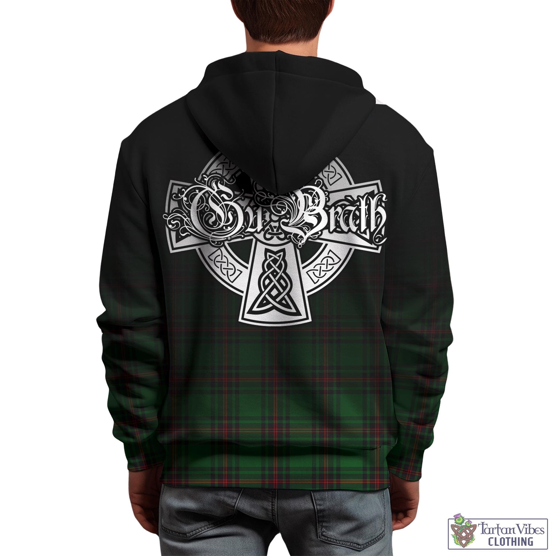 Tartan Vibes Clothing Kinloch Tartan Hoodie Featuring Alba Gu Brath Family Crest Celtic Inspired