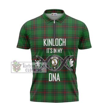 Kinloch Tartan Zipper Polo Shirt with Family Crest DNA In Me Style - Tartan Vibes Clothing