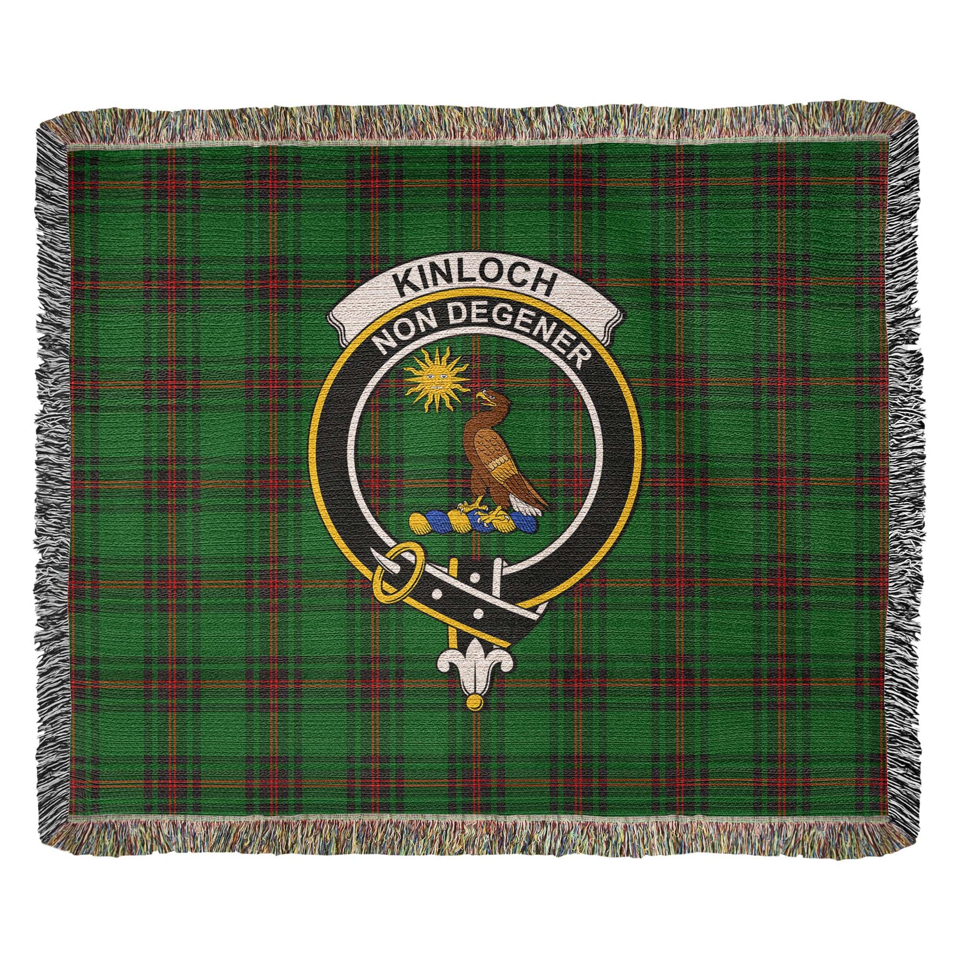 Tartan Vibes Clothing Kinloch Tartan Woven Blanket with Family Crest