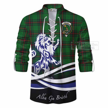 Kinloch Tartan Ghillie Kilt Shirt with Alba Gu Brath Regal Lion Emblem - Tartan Vibes Clothing