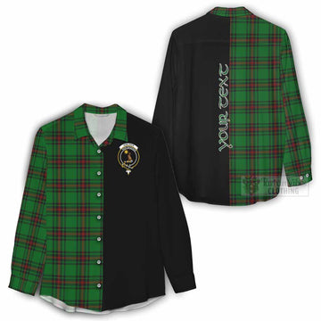 Kinloch Tartan Women's Casual Shirt with Family Crest and Half Of Me Style - Tartan Vibes Clothing