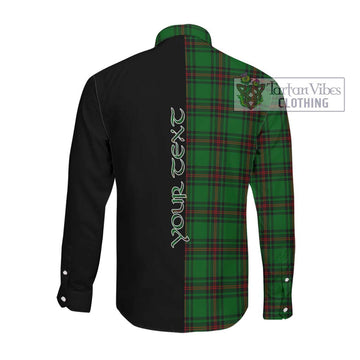 Kinloch Tartan Long Sleeve Button Shirt with Family Crest and Half Of Me Style Men's Shirt - Tartanvibesclothing Shop