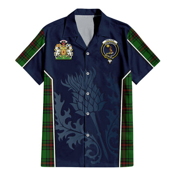 Kinloch Tartan Hawaiian Shirt with Family Crest and Scottish Thistle Vibes Sport Style - Tartan Vibes Clothing