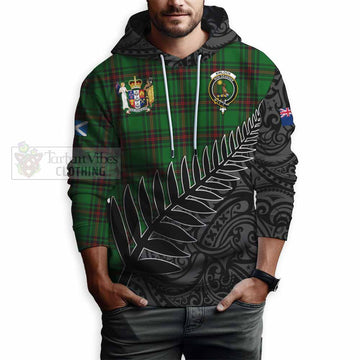 Kinloch Crest Tartan Hoodie with New Zealand Silver Fern Half Style - Tartan Vibes Clothing