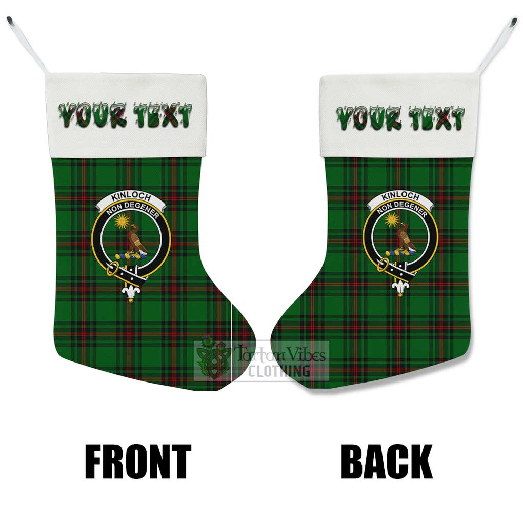 Kinloch Tartan Family Crest Christmas Stocking with Personalized Text - Tartan Vibes Clothing