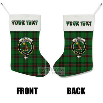 Kinloch Tartan Family Crest Christmas Stocking with Personalized Text - Tartan Vibes Clothing