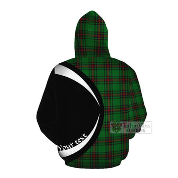 Kinloch Tartan Cotton Hoodie with Family Crest Circle Style Pullover Hoodie - Tartan Vibes Clothing
