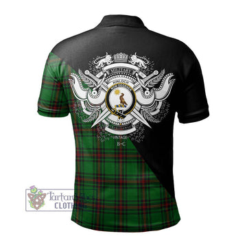 Kinloch Tartan Polo Shirt with Family Crest and Military Logo Style - Tartan Vibes Clothing