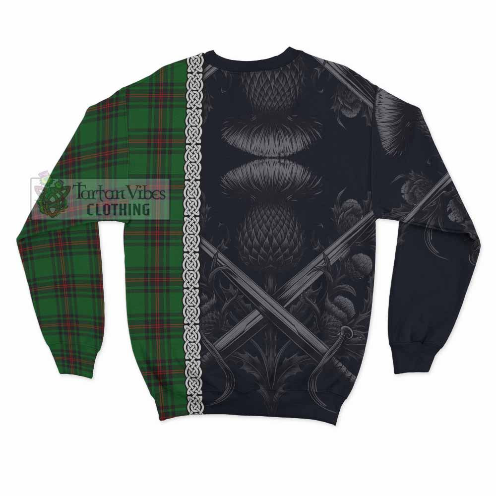 Kinloch Tartan Sweatshirt with Family Crest Cross Sword Thistle Celtic Vibes - Tartan Vibes Clothing