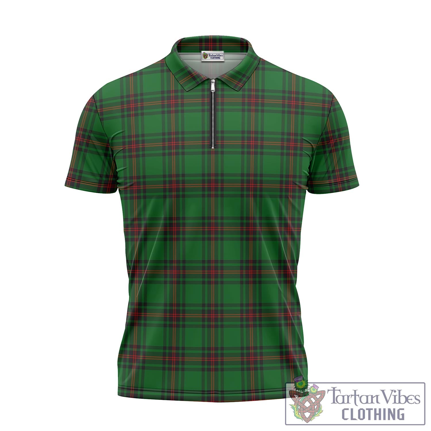Kinloch Tartan Zipper Polo Shirt - Tartan Vibes Clothing