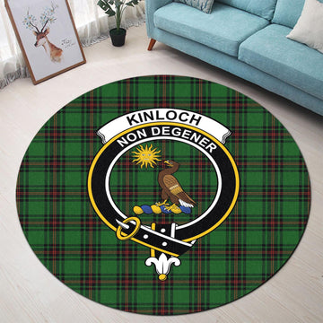 Kinloch Tartan Round Rug with Family Crest - Tartan Vibes Clothing