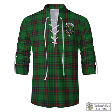 Kinloch Tartan Men's Scottish Traditional Jacobite Ghillie Kilt Shirt with Family Crest - Tartan Vibes Clothing