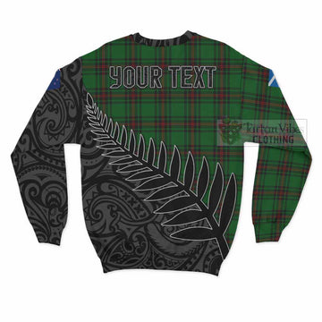 Kinloch Crest Tartan Sweatshirt with New Zealand Silver Fern Half Style - Tartan Vibes Clothing