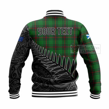 Kinloch Crest Tartan Baseball Jacket with New Zealand Silver Fern Half Style - Tartan Vibes Clothing