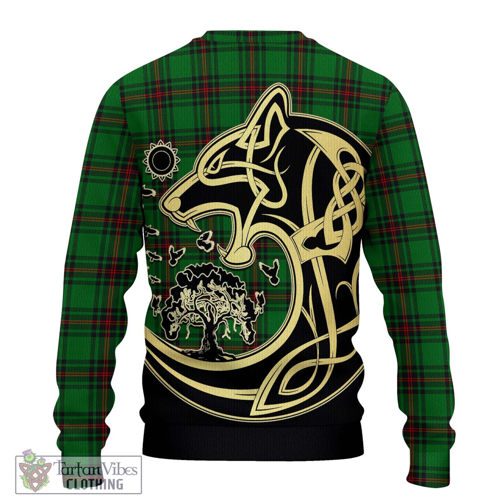 Kinloch Tartan Ugly Sweater with Family Crest Celtic Wolf Style - Tartan Vibes Clothing