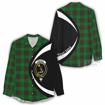 Kinloch Tartan Women's Casual Shirt with Family Crest Circle Style - Tartan Vibes Clothing
